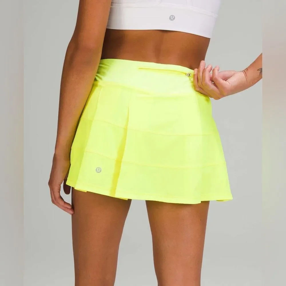 New Lululemon Pace Rival Mid-Rise Skirt Highlight Yellow Size 8